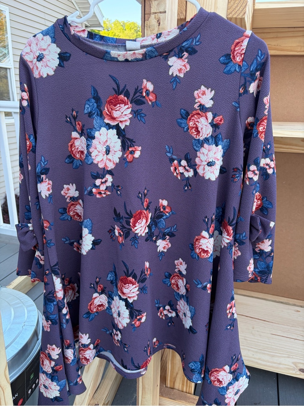 Women's Floral Swing Blouse - Purple Floral